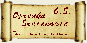 Ozrenka Sretenović vizit kartica